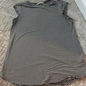 Striped Black and White Women's Tunic Top